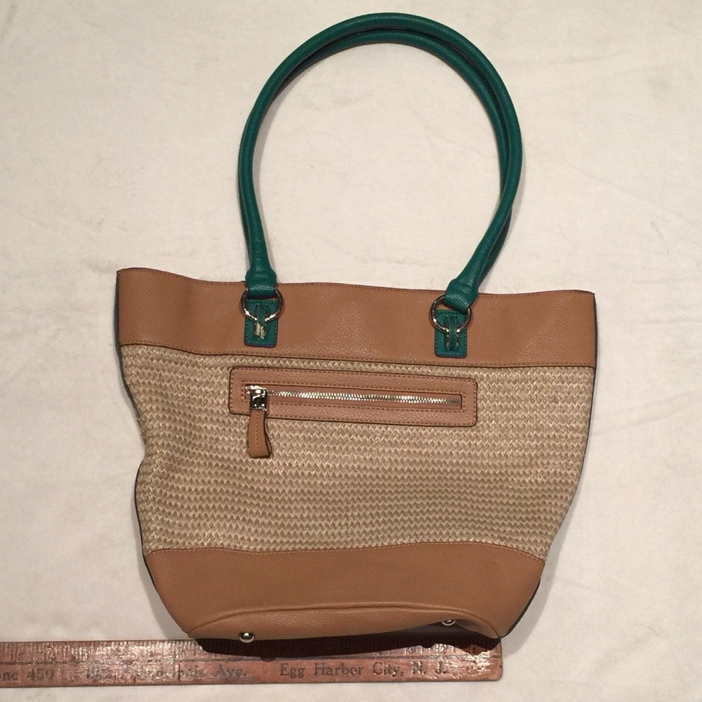 Tignanello Basketweave Tan Shoulder Bag